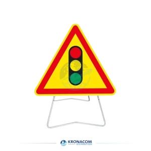 Panneau temporaire sur pied Feu Tricolore AK17 - 700 mm - Classe 1